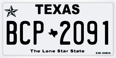 TX license plate BCP2091