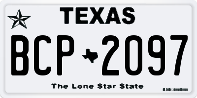 TX license plate BCP2097