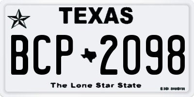 TX license plate BCP2098