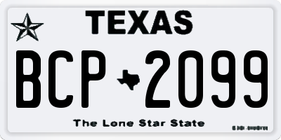 TX license plate BCP2099