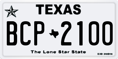 TX license plate BCP2100