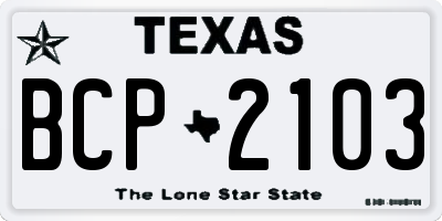TX license plate BCP2103