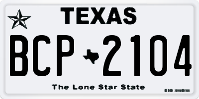 TX license plate BCP2104
