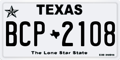 TX license plate BCP2108