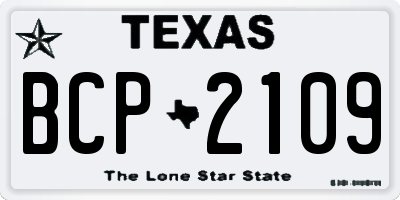TX license plate BCP2109