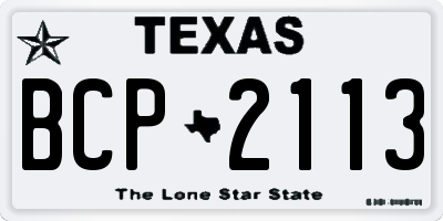 TX license plate BCP2113