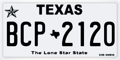 TX license plate BCP2120