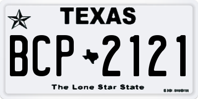 TX license plate BCP2121