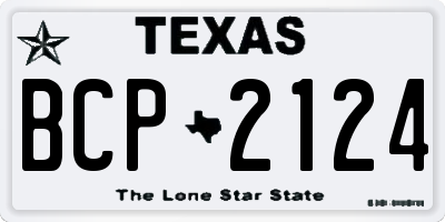 TX license plate BCP2124