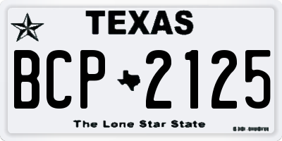 TX license plate BCP2125