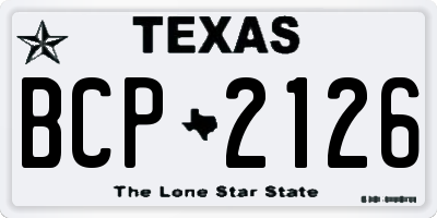 TX license plate BCP2126