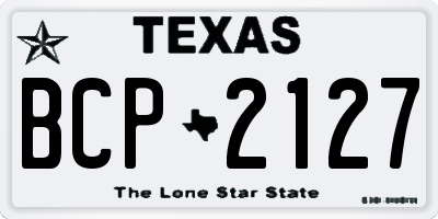 TX license plate BCP2127
