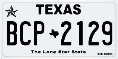TX license plate BCP2129