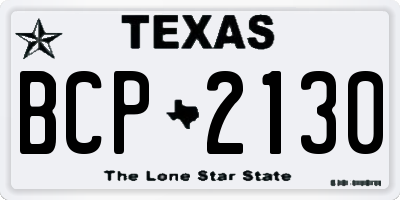 TX license plate BCP2130