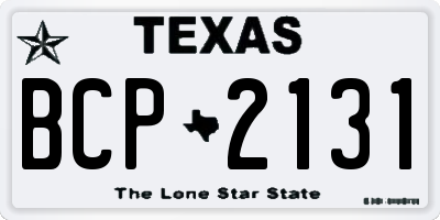 TX license plate BCP2131