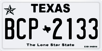 TX license plate BCP2133