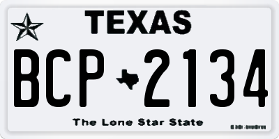 TX license plate BCP2134