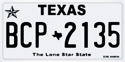 TX license plate BCP2135