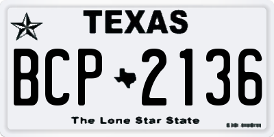 TX license plate BCP2136