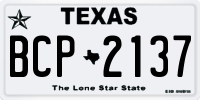 TX license plate BCP2137