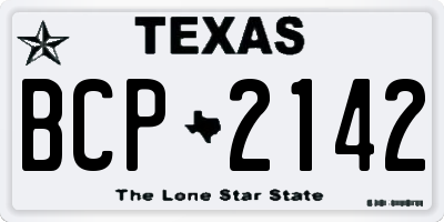 TX license plate BCP2142
