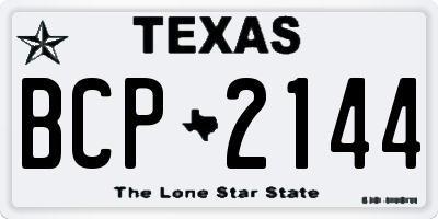 TX license plate BCP2144