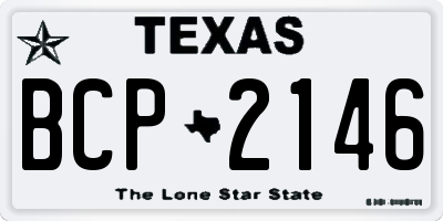 TX license plate BCP2146