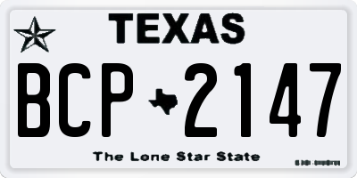 TX license plate BCP2147