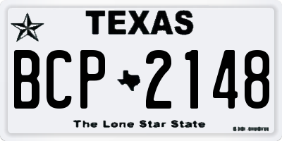 TX license plate BCP2148