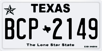 TX license plate BCP2149