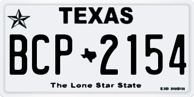 TX license plate BCP2154