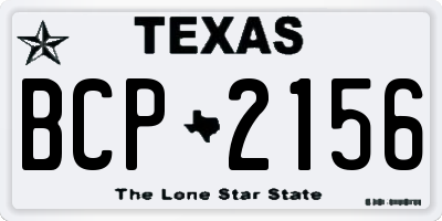 TX license plate BCP2156