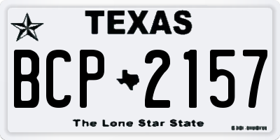 TX license plate BCP2157