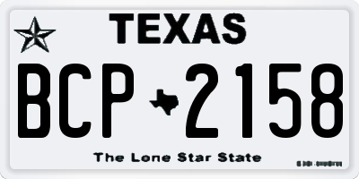 TX license plate BCP2158