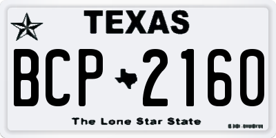 TX license plate BCP2160