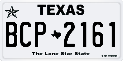 TX license plate BCP2161