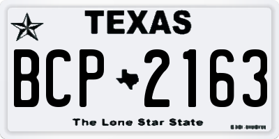 TX license plate BCP2163