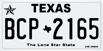 TX license plate BCP2165