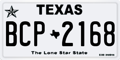 TX license plate BCP2168