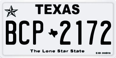 TX license plate BCP2172
