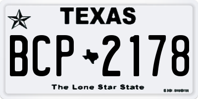 TX license plate BCP2178