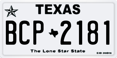 TX license plate BCP2181