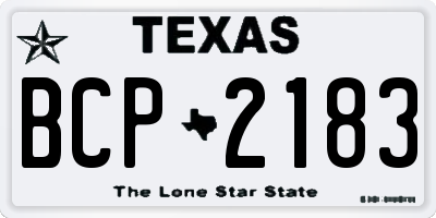 TX license plate BCP2183