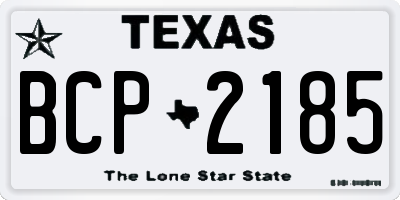 TX license plate BCP2185