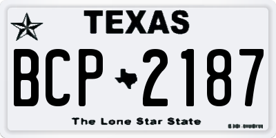 TX license plate BCP2187