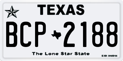 TX license plate BCP2188