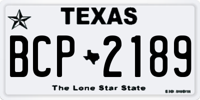 TX license plate BCP2189