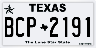 TX license plate BCP2191