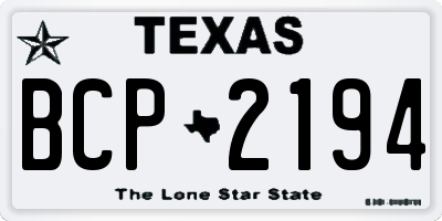 TX license plate BCP2194