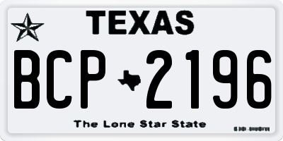 TX license plate BCP2196
